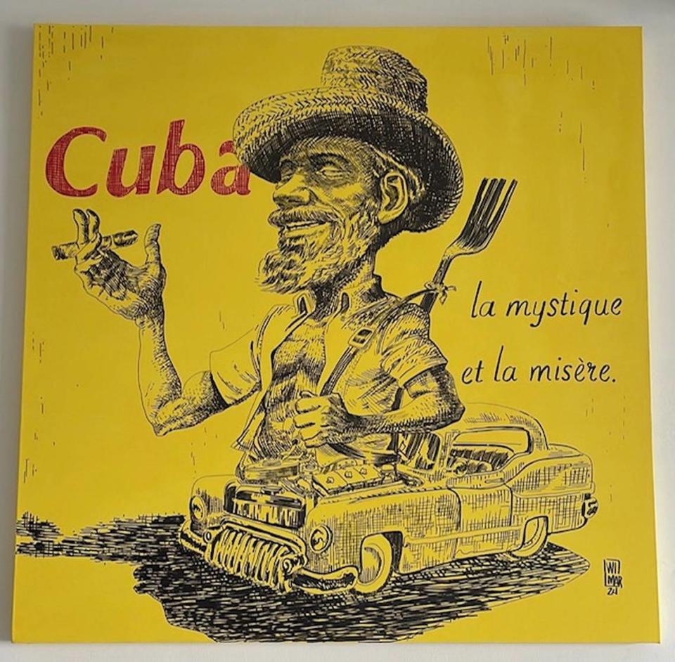 Caricatura del Liborio cubano expuesta en Le 61.