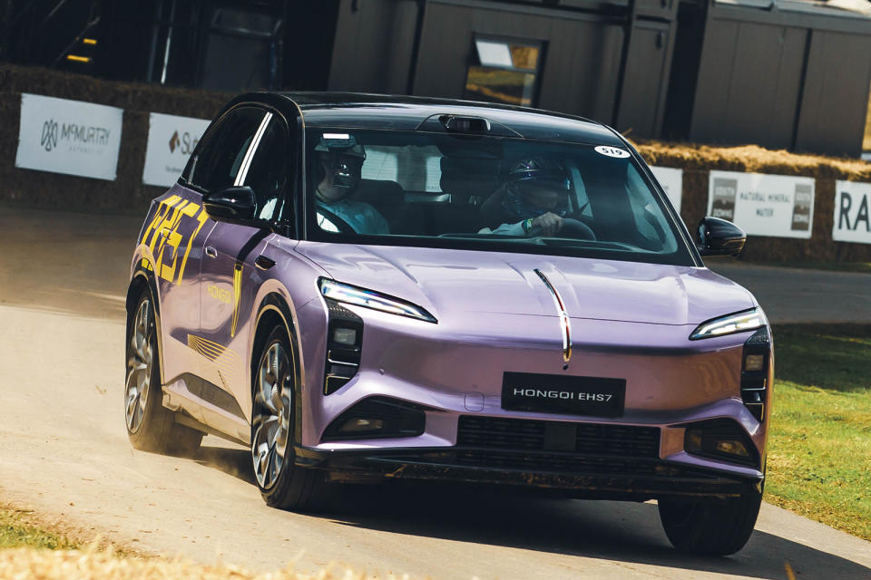 <p>Another Chinese showing, a plethora of Hongqis were on display as the manufacturer prepares to launch across Europe shortly.</p><p>Expect Germanic levels of quality and tech for less money.</p><p><strong>Everything we know about the arrival of <a href="https://www.autocar.co.uk/car-news/new-cars/chinese-luxury-brand-hongqi-targets-uk-launch-2026" rel="nofollow noopener" target="_blank" data-ylk="slk:Hongqi;elm:context_link;itc:0;sec:content-canvas" class="link ">Hongqi</a> </strong></p>