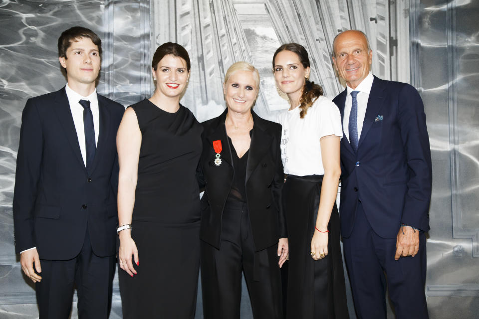 Nicole Regini, Marlene Schiappa, Maria Grazia Chiuri, Rachele Regini and Paolo Regini