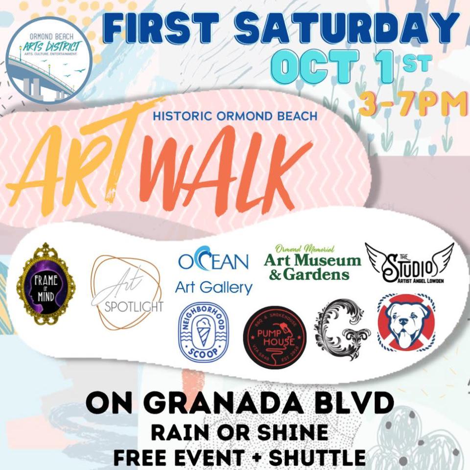 Ormond Beach Art Walk is the first Saturday of every month and starts on Granada Blvd.