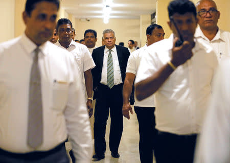 Sri Lanka's ousted Prime Minister Ranil Wickremesinghe arrives at the parliament in Colombo, Sri Lanka November 29, 2018. REUTERS/Dinuka Liyanawatte