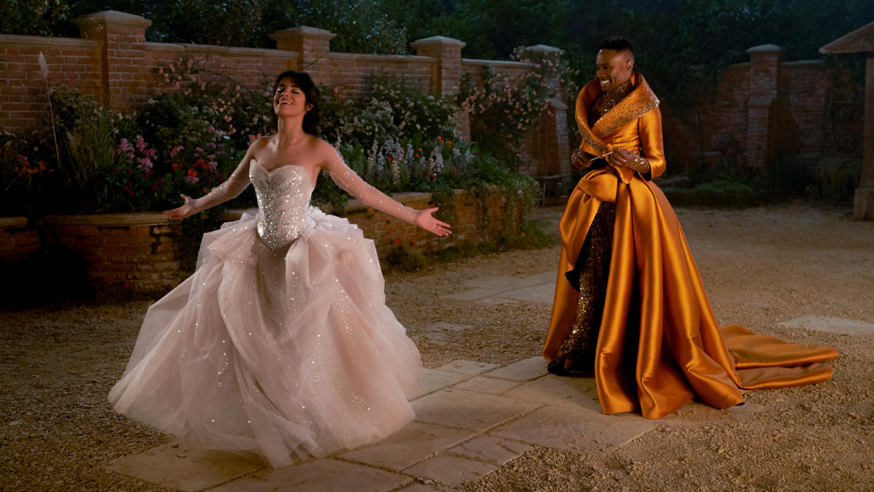 Camila Cabello and Billy Porter perform 'Shining Star' by Earth, Wind & Fire in 'Cinderella'. (Kerry Brown/Amazon)