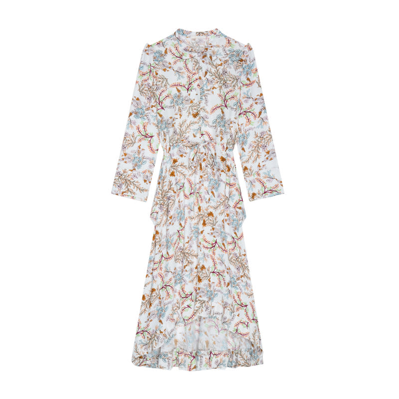 <a rel="nofollow noopener" href="http://rstyle.me/n/ci9z7ijduw%20" target="_blank" data-ylk="slk:Long Printed Dress, Maje, $495;elm:context_link;itc:0;sec:content-canvas" class="link ">Long Printed Dress, Maje, $495</a>