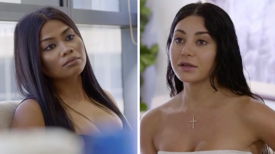 Tonight’s Married At First Sight saw a fiery catfight between Cyrell and Martha take a violent turn. Photo: Channel Nine