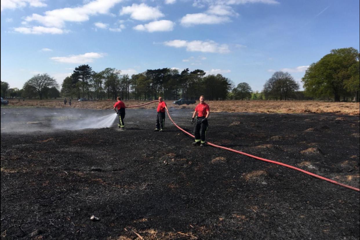 Scorched: an area the size of a football pitch was destroyed: London Fire Brigade