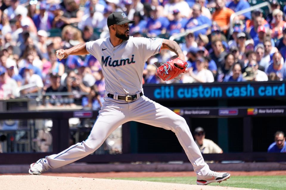 Dominican Sandy Alcantara, 27, is the Miami Marlins' star pitcher.