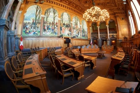 The Council of States room is pictured in the Swiss Parliament Building (Bundeshaus) in Bern