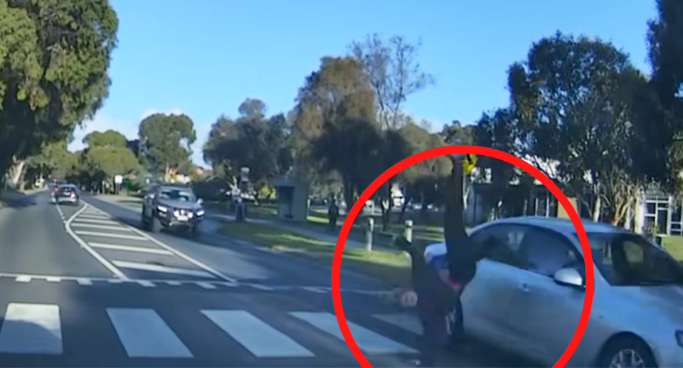 The young being flung from his scooter in Mornington in Victoria. 