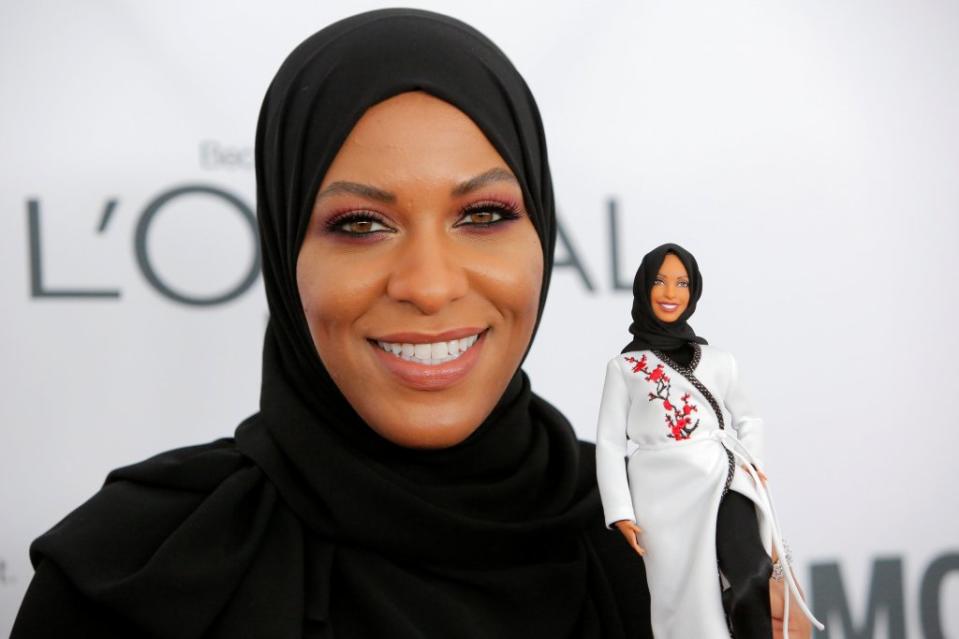 Muhammad’s Barbie doll rocks a hijab, just as the athlete did during the 2016 Olympics. REUTERS