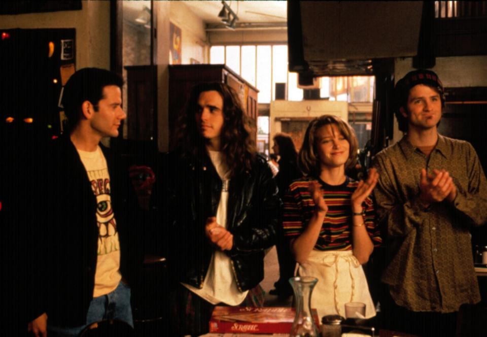 Campbell Scott, Matt Dillon, Bridget Fonda, and Jim True-Frost in “Singles.”