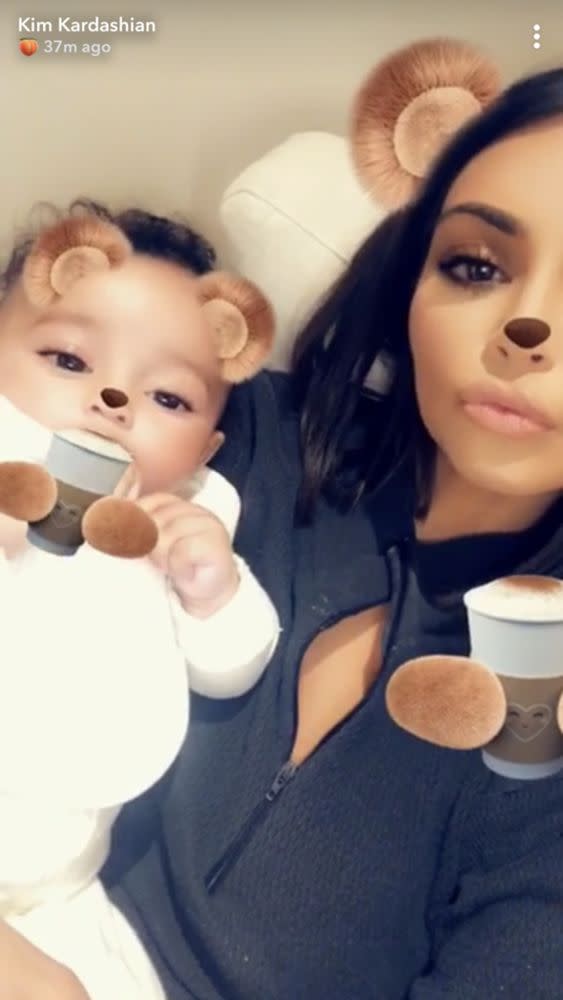 Kim Kardashian West and baby Chicago