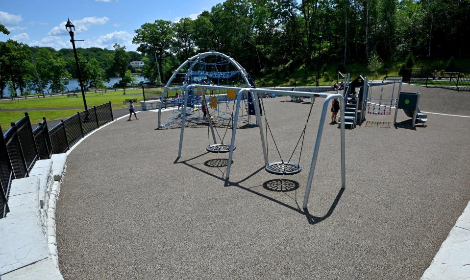 The playground at the new Coal Mine Brook Park on Plantation Street Monday.