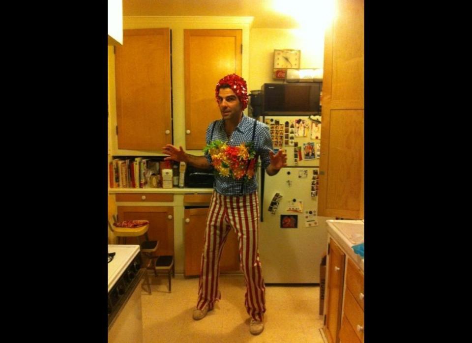 Zachary Quinto tweeted a photo of his Halloween costume -- July 4th fireworks -- Saturday night.