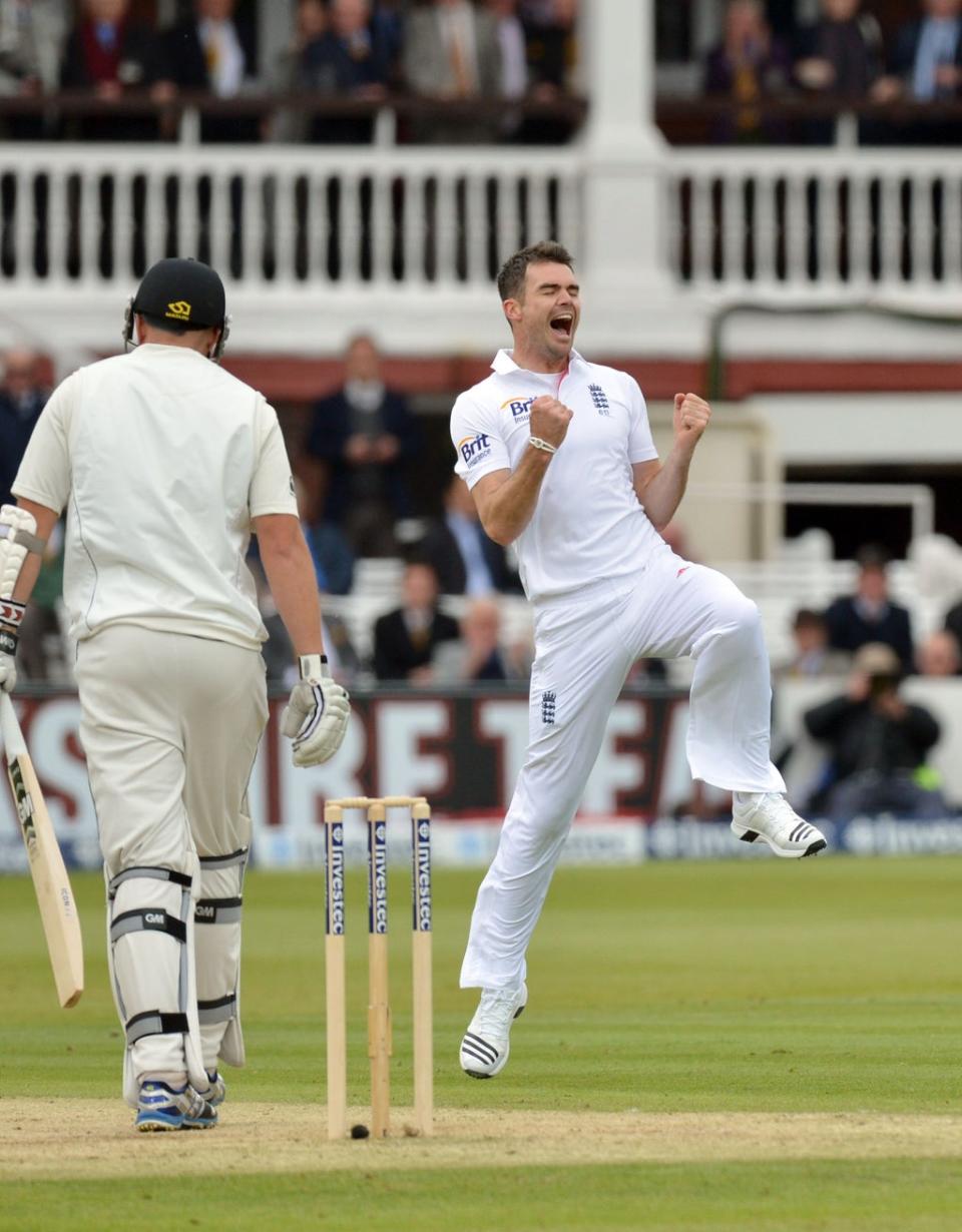 James Anderson (right) celebrates taking his 300th Test wicket (Anthony Devlin/PA) (PA Archive)