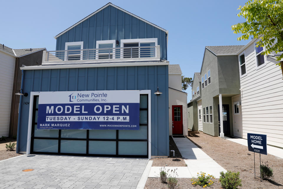 Newly constructed single family homes are shown for sale in Encinitas, California, U.S., July 31, 2019. REUTERS/Mike Blake