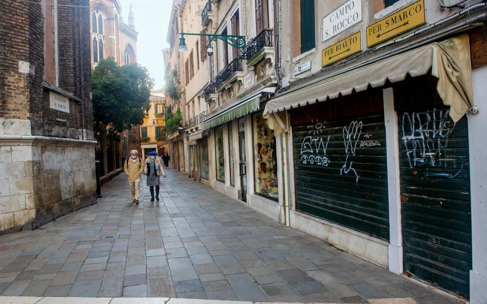 Dozens of shops in Venice have closed due to a lack of regular customers and tourists - Getty