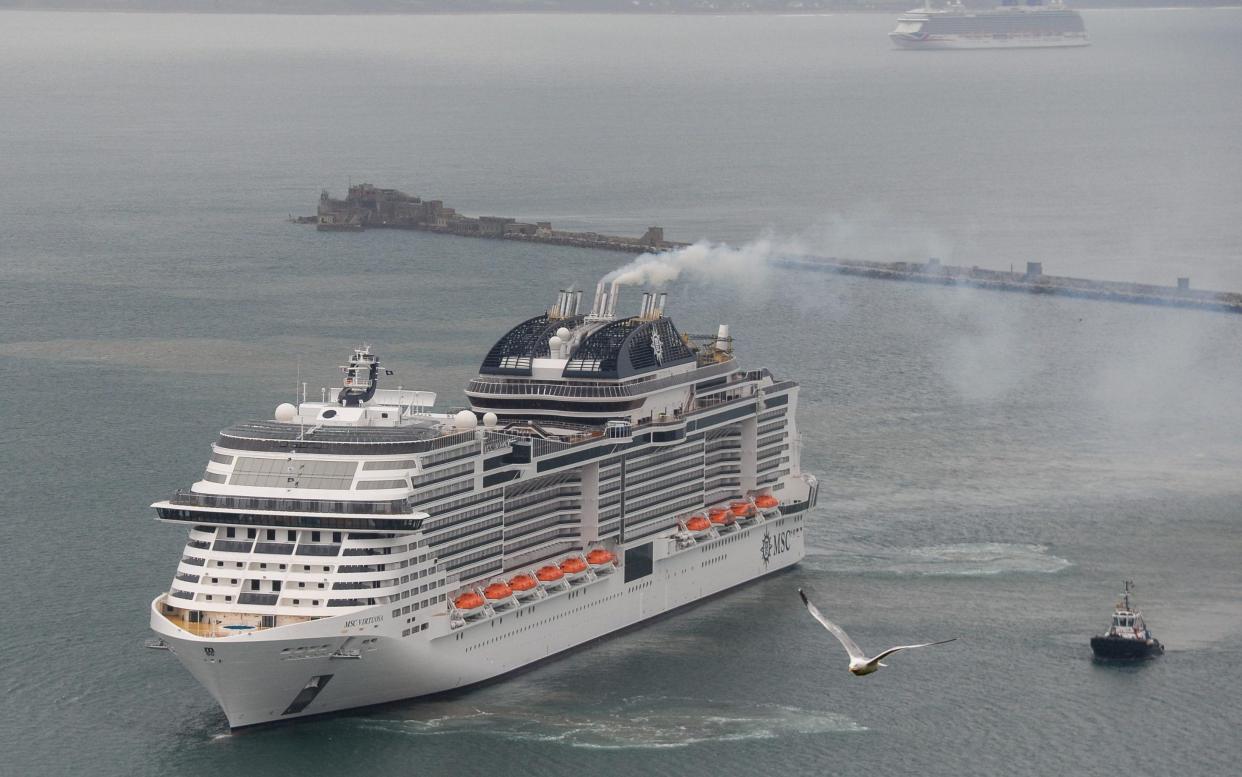 MSC Virtuosa, pictured in Portland last month, had been due to dock in Greenock  - Getty