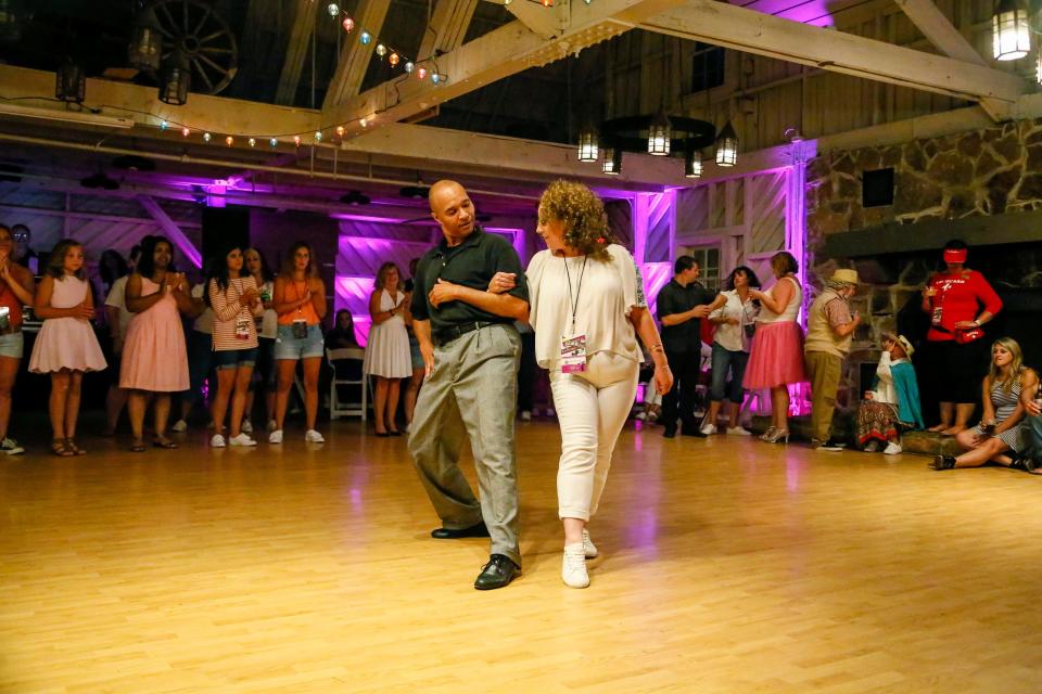 Plenty of dancing, dirty and otherwise, is included during a "Dirty Dancing" weekend at Kellerman's Mountain House, aka Mountain Lake Lodge.