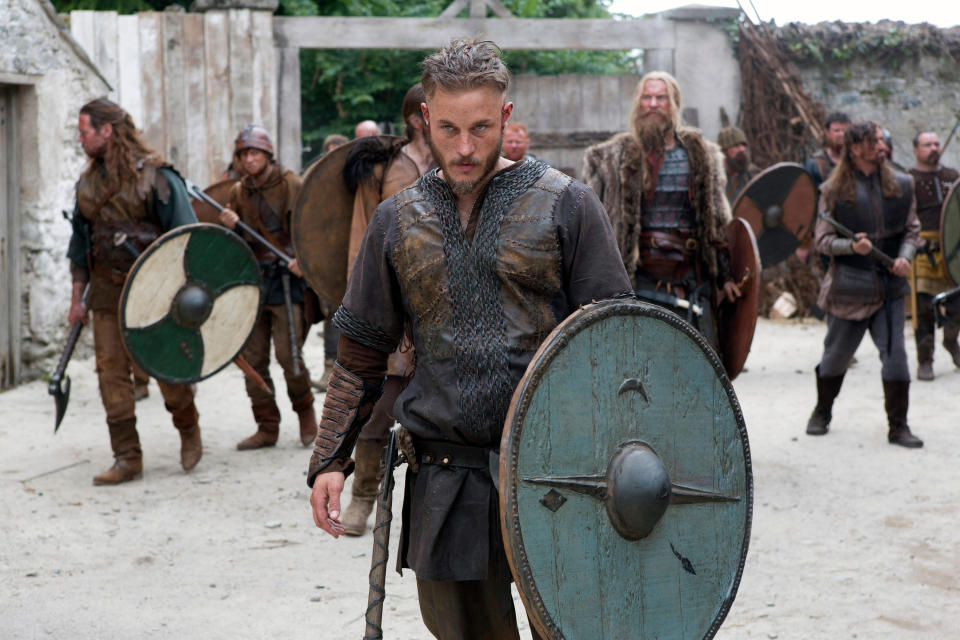 Travis Fimmel leads a band of viking raiders in "Vikings"