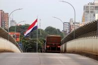 The Friendship Bridge that connects Ciudad del Este in Paraguay with Foz do Iguacu in Brazil is pictured after the border closure due to the coronavirus disease (COVID-19) outbreak in Foz do Iguacu