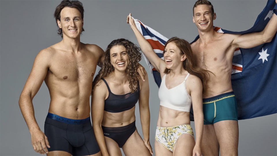 Australian Olympic and Paralympic athletes, pictured here modelling underwear from official supplier Jockey.