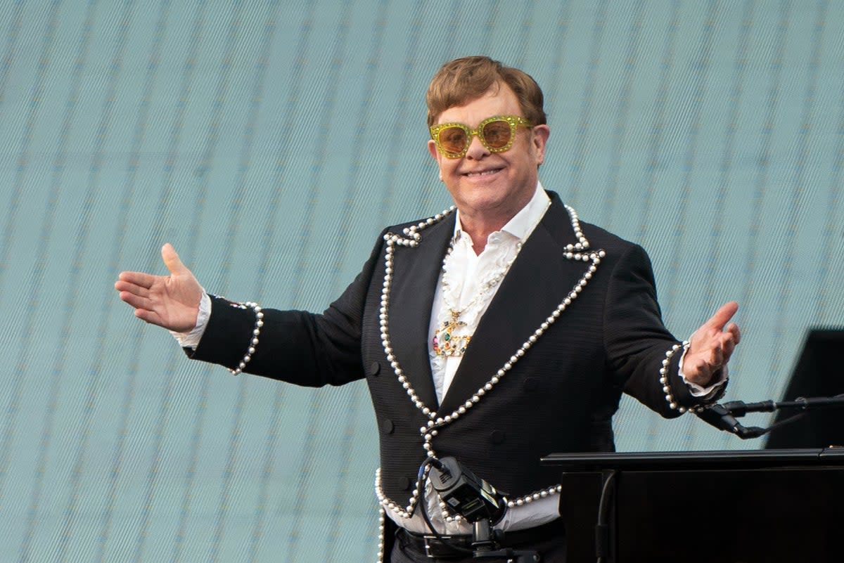 Sir Elton John has been immortalised on a new Marmite label  (Sir Elton John/Joe Giddens/PA)