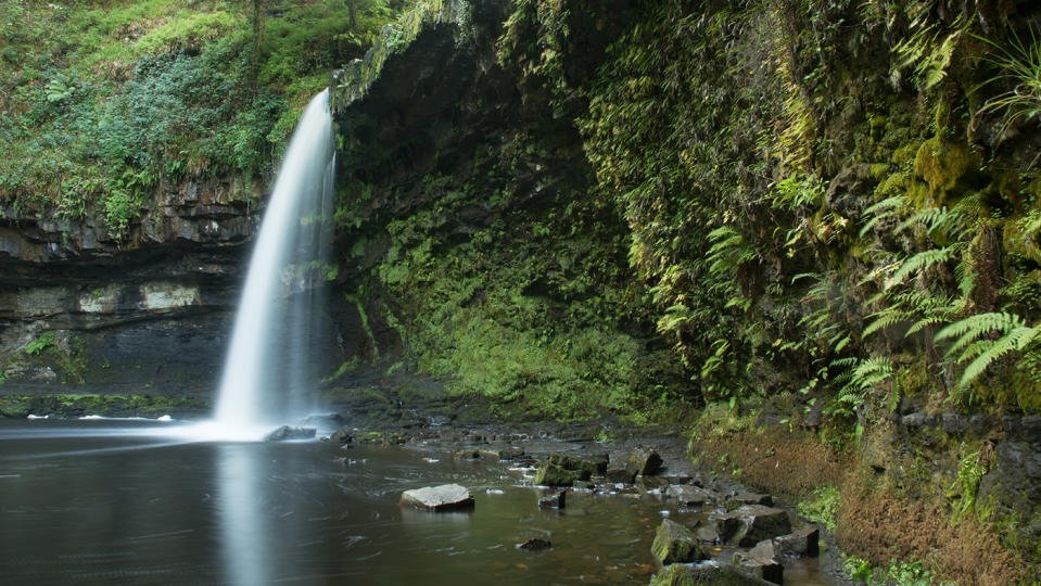 The waterfall in Wales on the Afon Pyrddin known as Sgwd Gwladys or Lady Falls