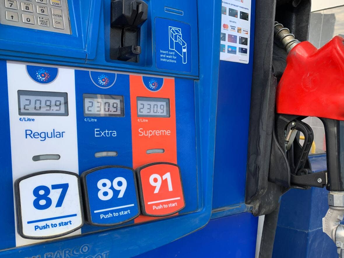 Fuel prices have skyrocketed in New Brunswick, and the province is looking for ways to alleviate the pain. (Jared Monkman - image credit)