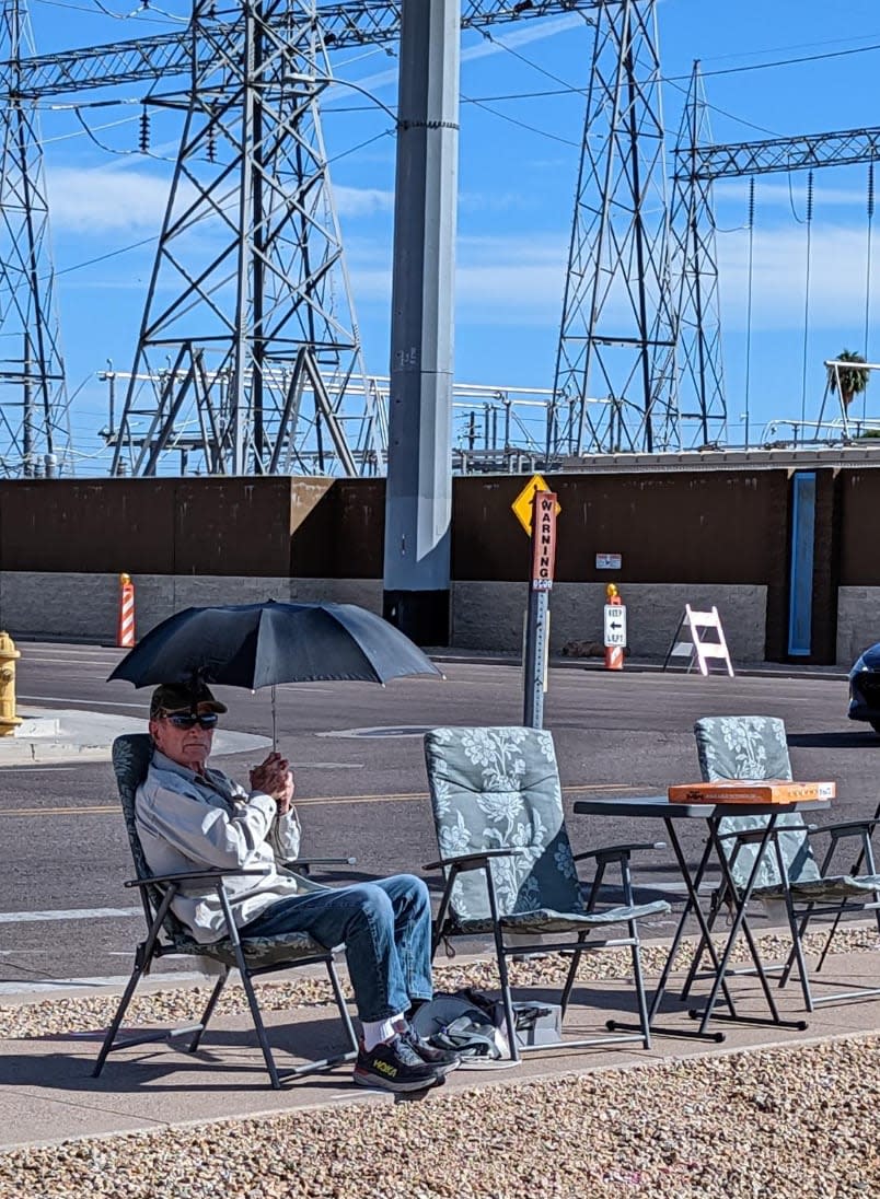 <div class="inline-image__caption"><p>A self-appointed drop box-watcher at a drop box site in Maricopa County.</p></div> <div class="inline-image__credit">Arizona Secretary of State</div>