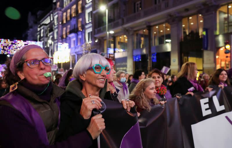 Protest to mark the International Day for the Elimination of Violence against Women in Madrid