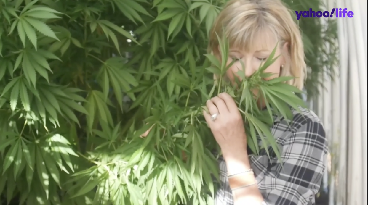 Olivia Newton-John is an advocate of plant therapies, especially when it comes to the benefits of cannabis. (Photo: Yahoo Life)