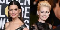 <p><strong>Signature: </strong>Long brunette hair </p><p><strong>Without Signature: </strong>At the Met Gala in 2013 with a platinum blonde pixie cut. </p>