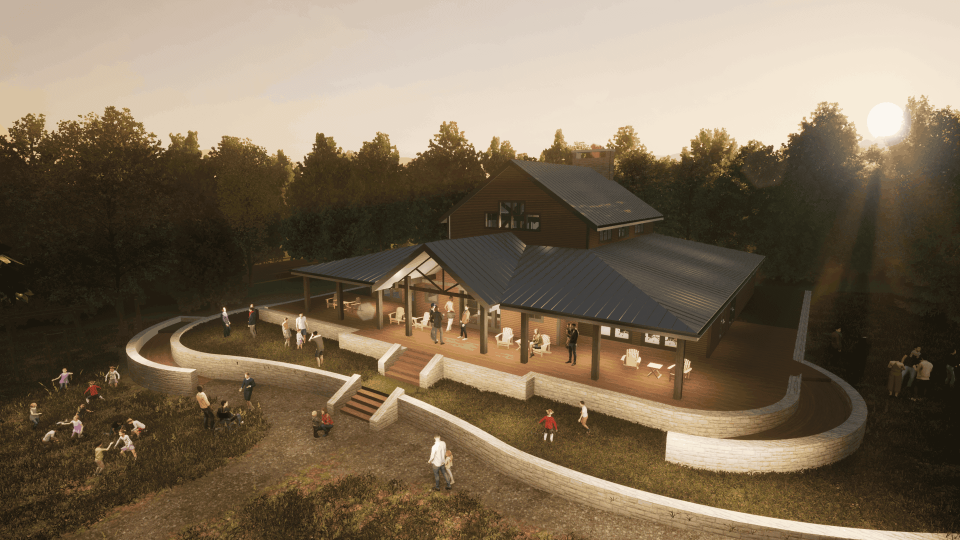 A rendering of the proposed 4,400-square-foot Constable Family Lodge at the YMCA of Montclair's Camp at the Lake in West Milford.