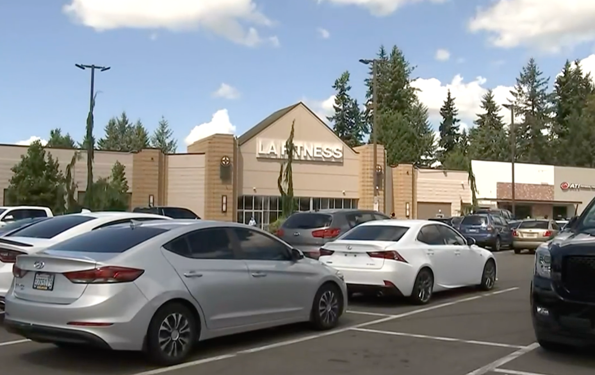 An LA Fitness gym in Kent, Washington state, where Delrie Rosario died after falling from a treadmill (KIRO-7 News)