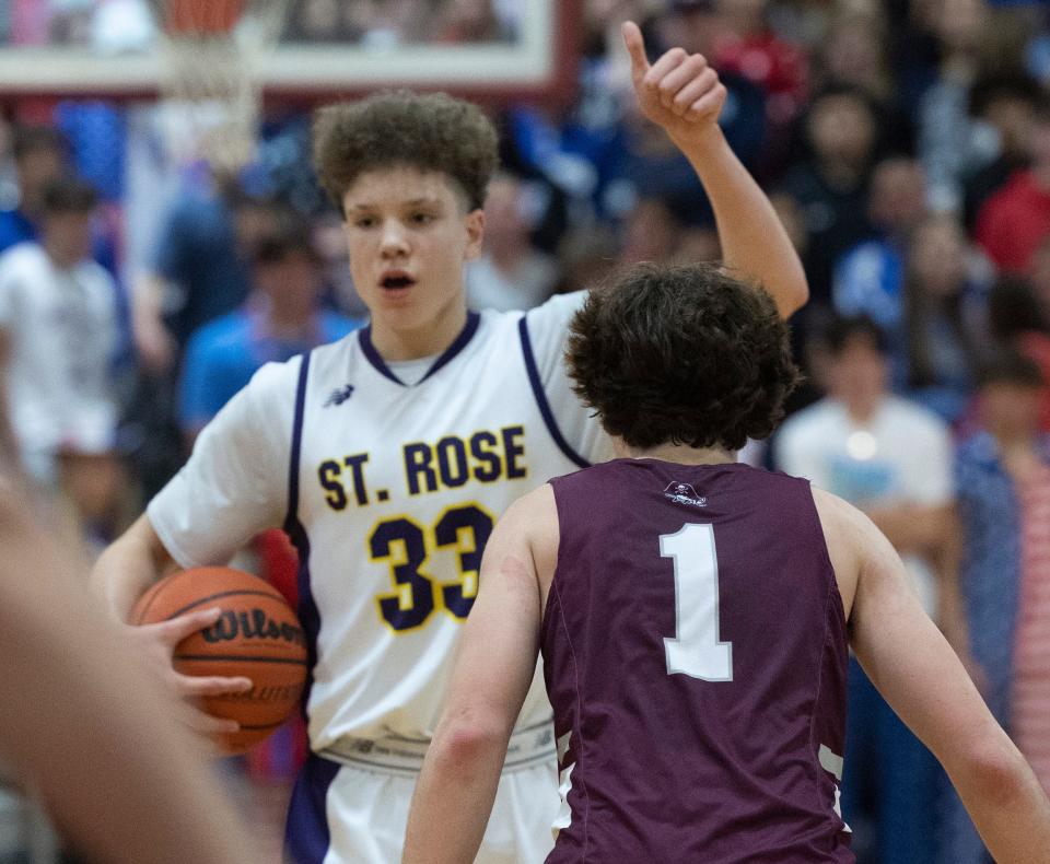 St. Rose freshman guard Jayden Hodge is the team's second-leading scorer this season, as the Purple Roses head into the NJSIAA South Non-Public B final.