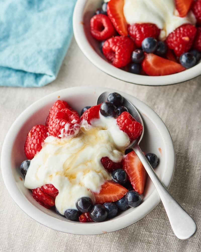 Balsamic Berries with Honey Yogurt
