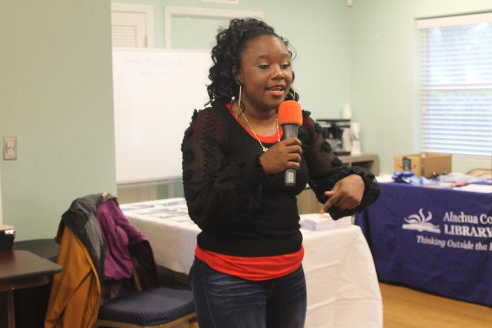 Maria Green, author of "Silent Chaos of J31179," was the guest speaker at a community event sponsored by Gainesville Housing Authority on Saturday.
(Photo: Photo by Voleer Thomas/For The Guardian)