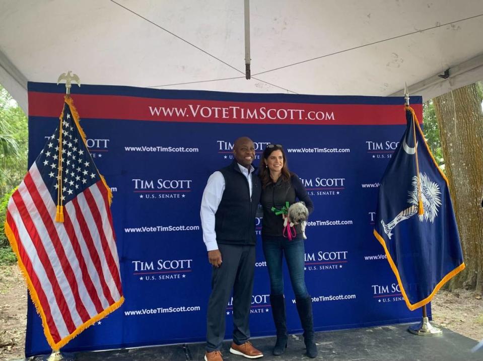 Senator Tim Scott (R-SC) and Representative Nancy Mace (R-SC) at a GOP Rally in Bluffton, SC. 