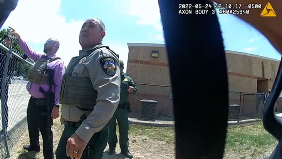 Uvalde County Sheriff Ruben Nolasco is seen on body camera footage on May 24, 2022. - Uvalde County Sheriff's Office