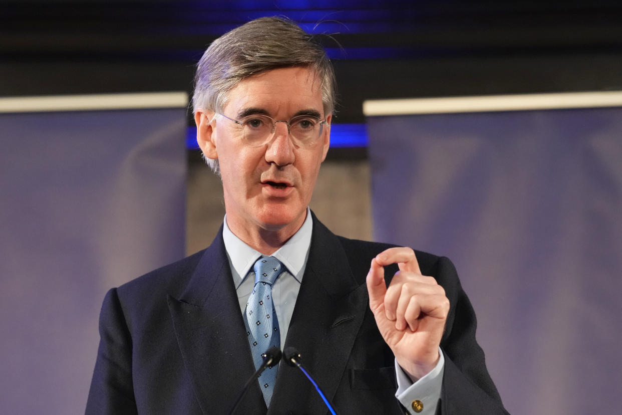 Sir Jacob Rees-Mogg speaks during the Popular Conservatism post-election event in central London. The event covers an analysis of the election results, explanations of what happened, and ideas on what needs to happen next. Picture date: Tuesday July 9, 2024. (Photo by Maja Smiejkowska/PA Images via Getty Images)