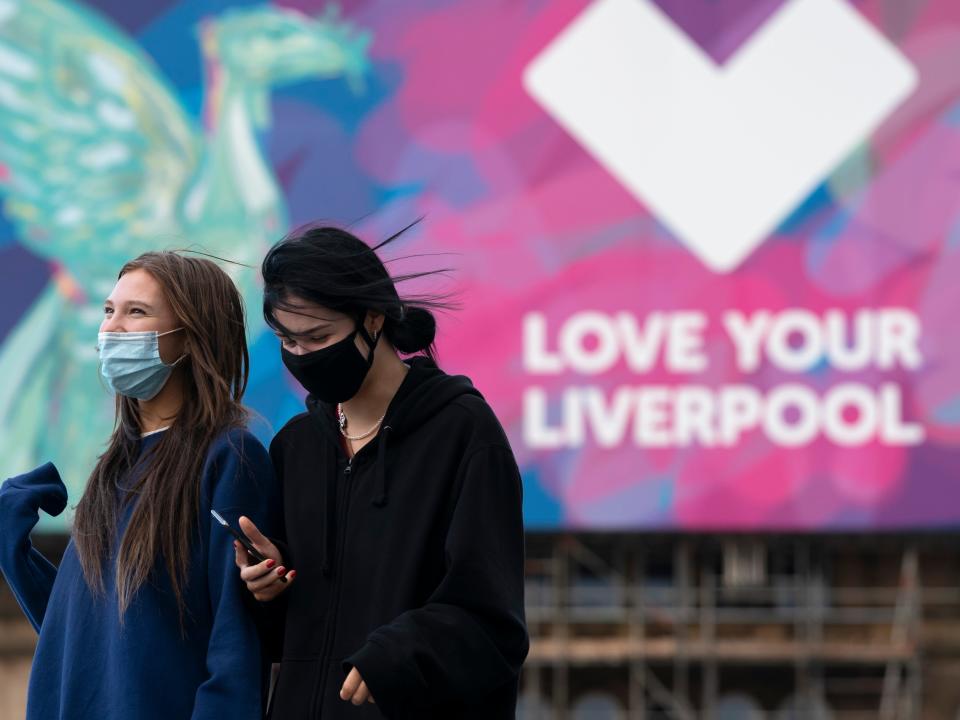  The British government has carved England into three tiers of risk in a bid to slow the spread of a resurgent coronavirus. The northern city of Liverpool is in the highest category and will close pubs, gyms and betting shops (AP)