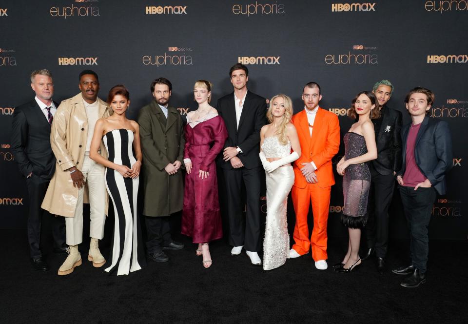 The cast of "Euphoria" on the red carpet.