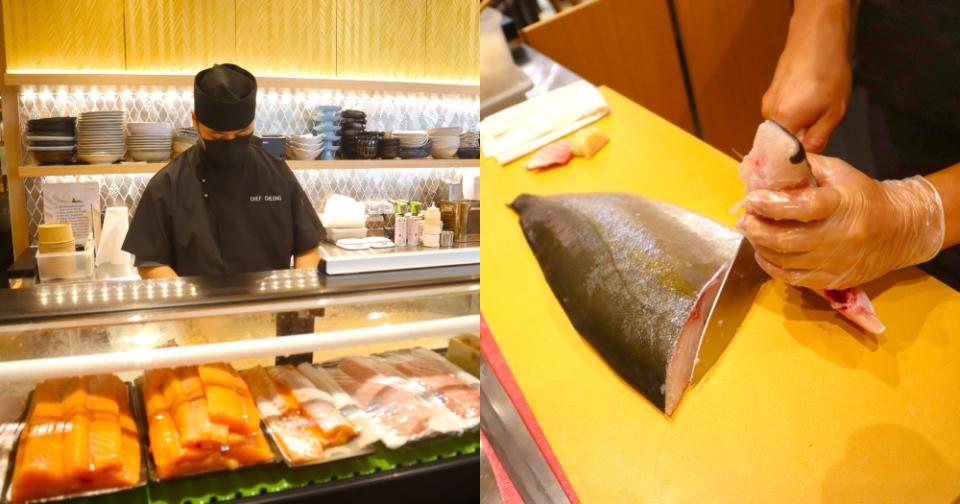 Sushi Zanmai - Chef Cheong cutting sashimi