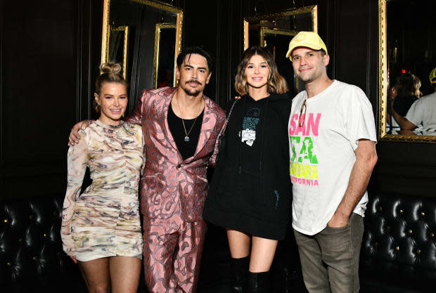 (L-R) Ariana Madix, Tom Sandoval, Raquel Leviss and Tom Schwartz at the Tom Sandoval & The Most Extras performance at Hotel Cafe on <a href="https://parade.com/living/november-holidays-observances" rel="nofollow noopener" target="_blank" data-ylk="slk:November;elm:context_link;itc:0;sec:content-canvas" class="link ">November</a> 14, 2021, in Los Angeles, California.<p>Araya Doheny/Getty Images</p>