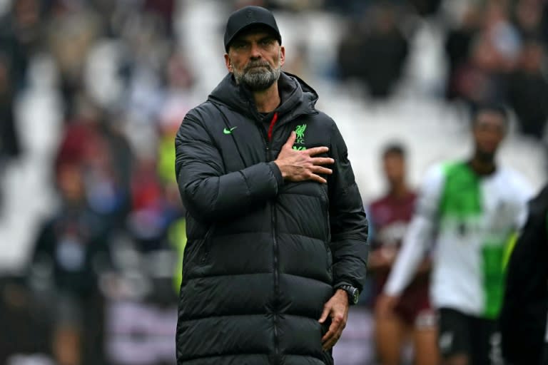 Liverpool manager Jurgen Klopp gestures to fans after his team's 2-2 draw against West Ham (Ben Stansall)