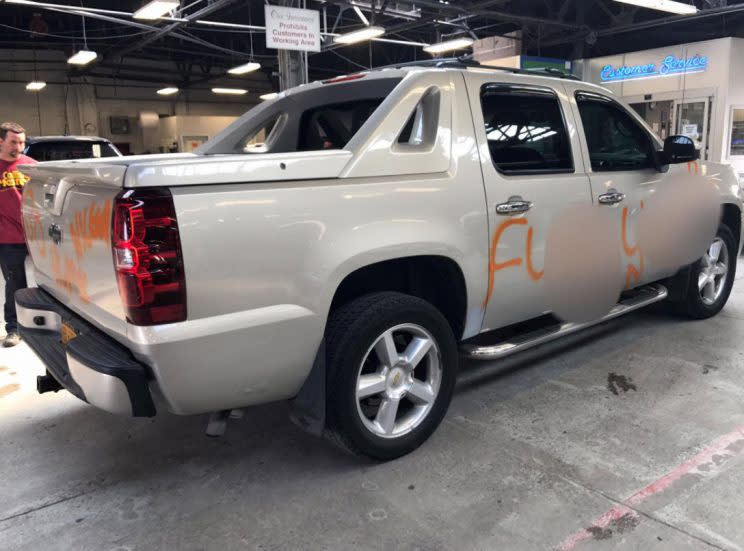 Als dieser Truck in die Werkstatt fuhr, wurde es plötzlich ganz ruhig. (Bild: Facebook / Collision Masters LLC)