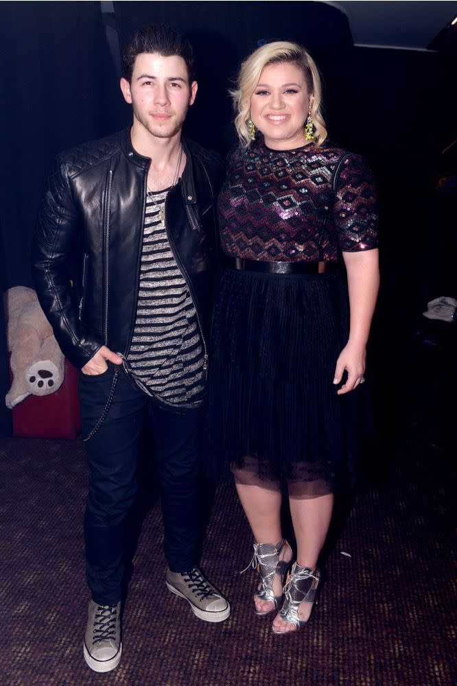 Nick Jonas and Kelly Clarkson in 2015 | Rob Cable/Shutterstock