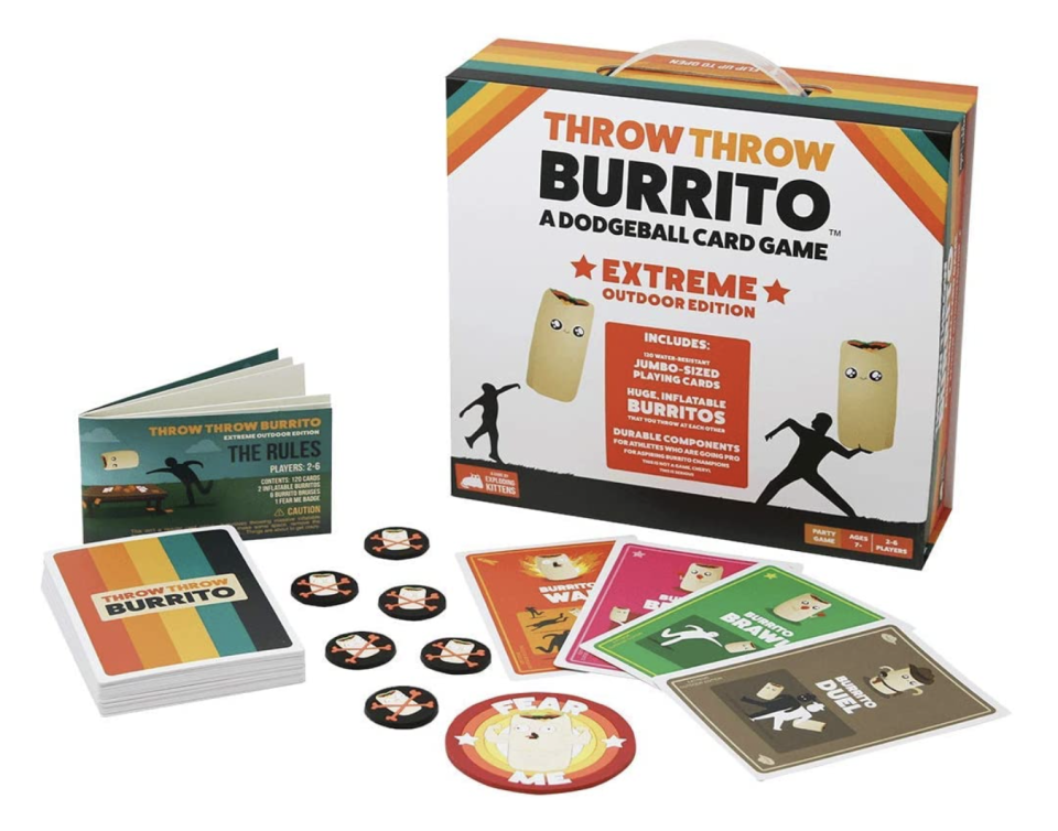 Throw Throw Burrito by Exploding Kittens: Extreme Outdoor Edition - A Dodgeball Card Game (Photo via Amazon)