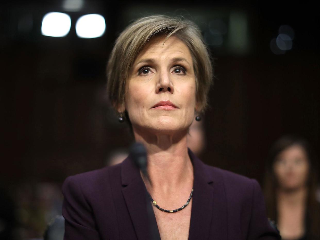 Donald Trump fired Sally Yates from the Department of Justice after she ordered federal attorneys not to defend his travel ban: Chip Somodevilla/Getty Images