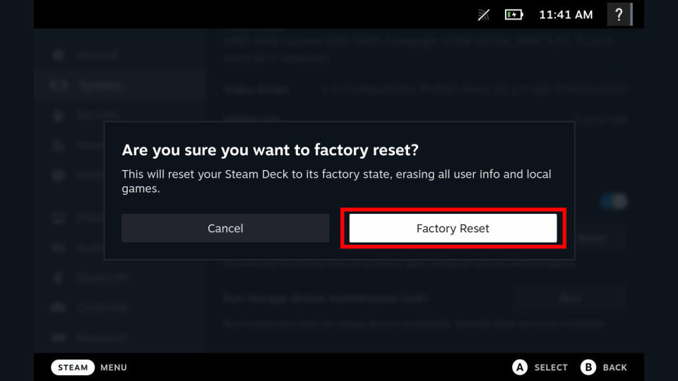 Factory Reset the Steam Deck.